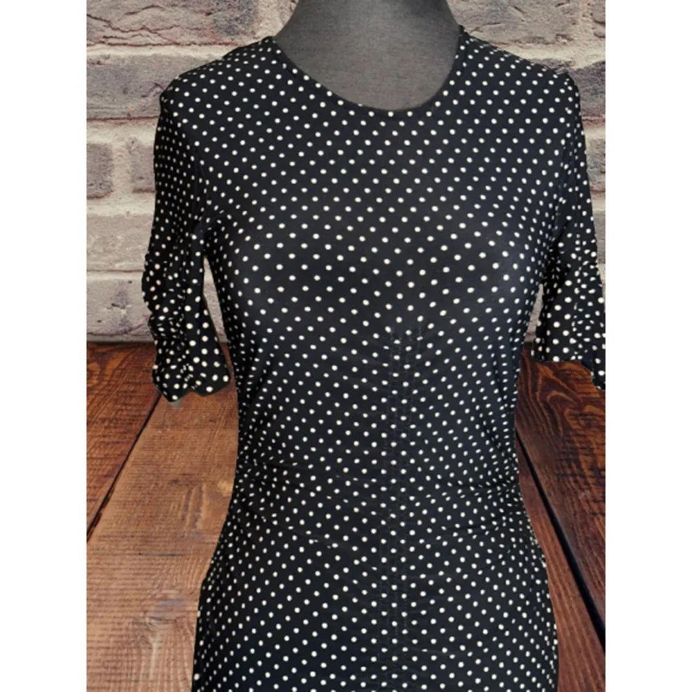 TOPSHOP Polka Dot Asymmetrical Midi Dress - size‎ 2 - Image 2
