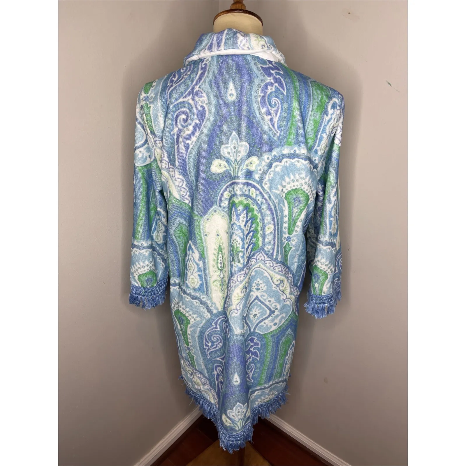 J McLaughlin X Filipa De Abreu Portugal Blue Maya Terry Cloth Dress Large L - Image 3