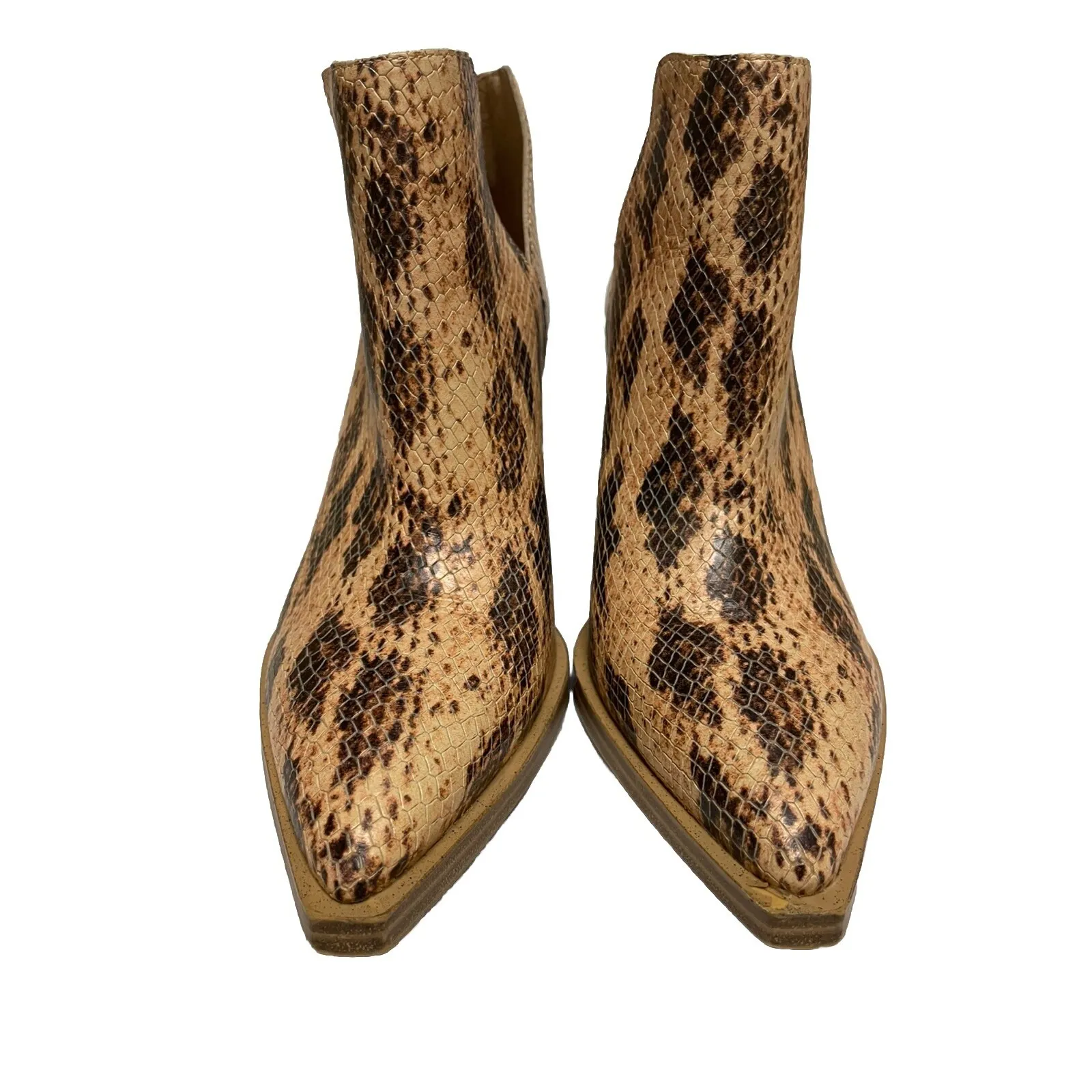 Vince Camuto Gigietta Faux Snake Skin High Block Heel Western Booties Size 6.5M - Image 9