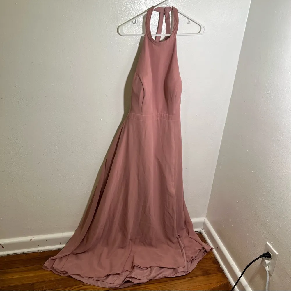 Azazie Clarice Bridesmaid Dress Dusty Rose - Image 4