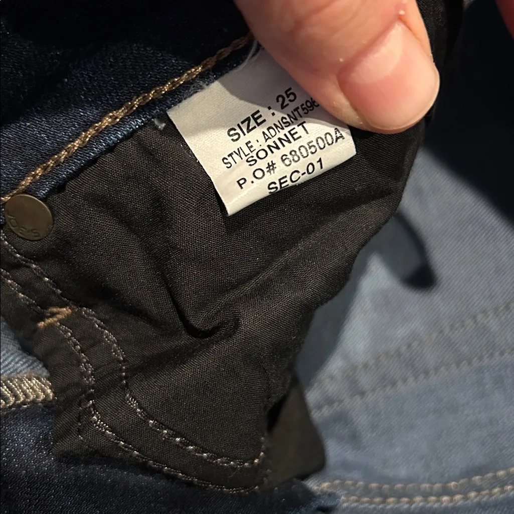 Joes Jeans Sonnet Mid Rise Skinny Cropped Dark Wash Jeans - size 25 - Image 5