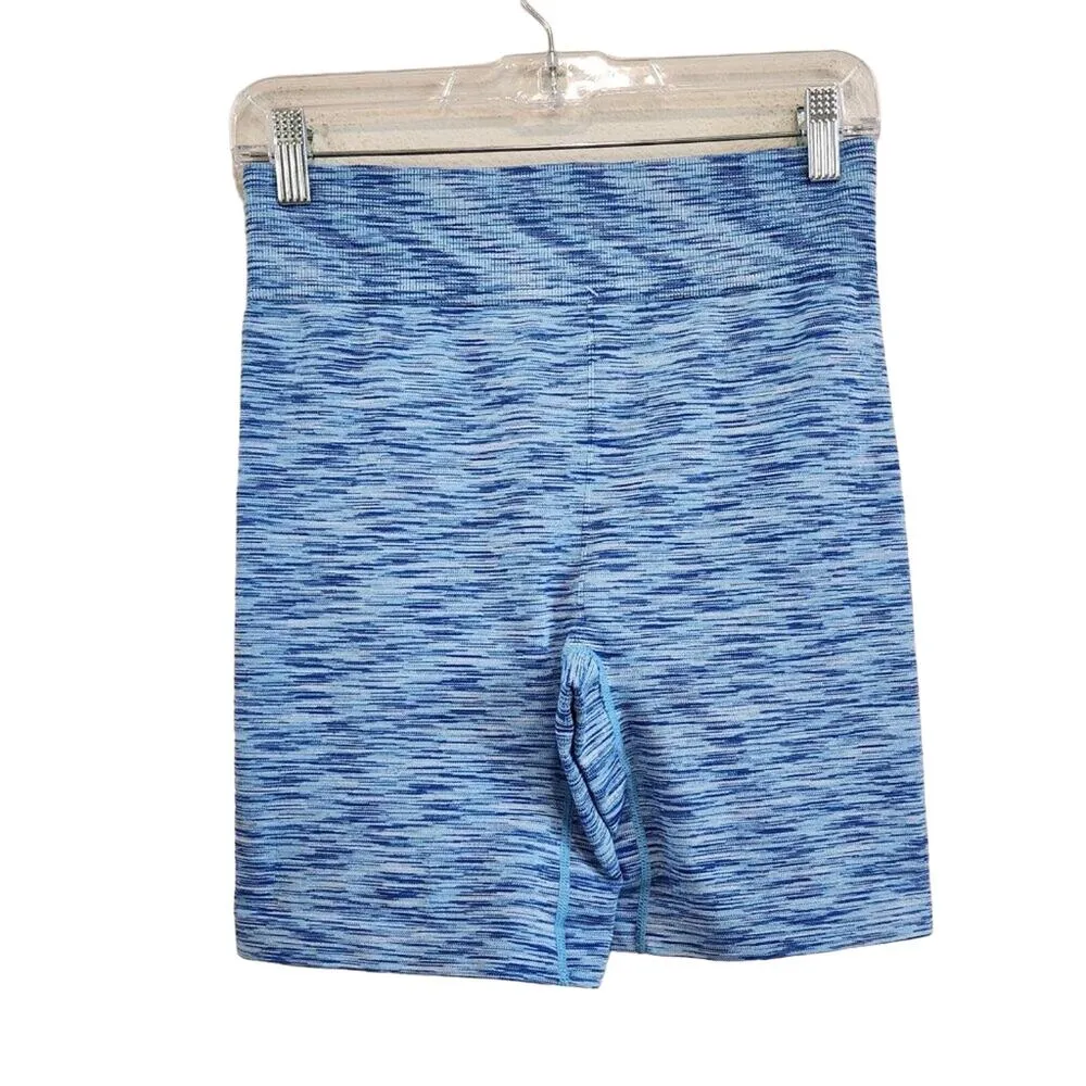 Aerie AE Chill Play Move Biker Shorts Marled Blue Space Dye 7.5 Inch Inseam NWT - Image 3