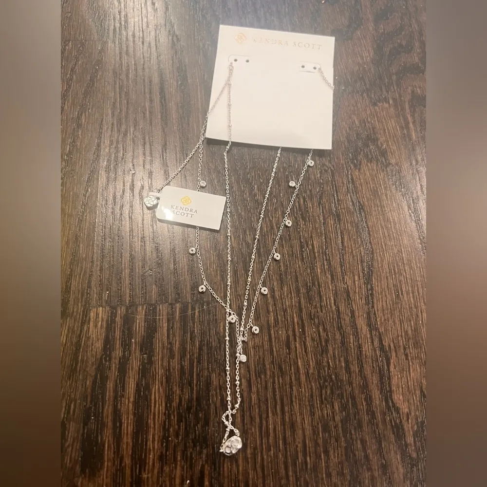 NWT Kendra Scott Silver Multi-Strand Necklace with Pendant - Image 2