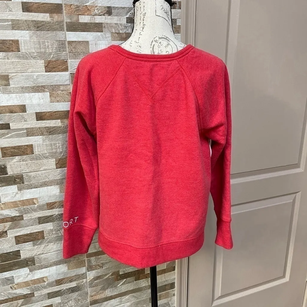 TOMMY Hilfiger Sport sweatshirt sweater cropped Red Sz L - Image 3