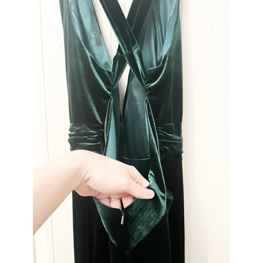 Revelry Dylan Velvet Dress Emerald Green Size 16 - Image 11
