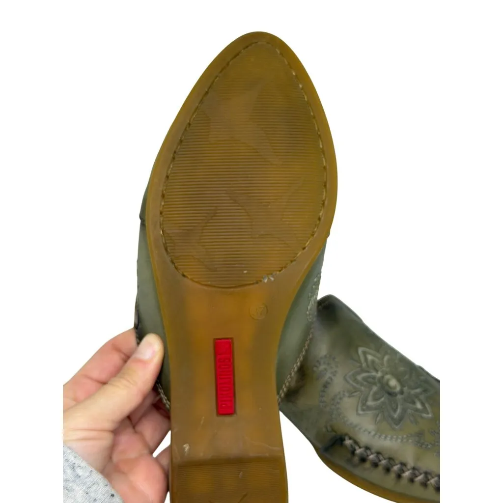 Pikolinos Relax Leather Casual Flat Comfort Sandals Women Size 37 PREOWNED Green - Image 4