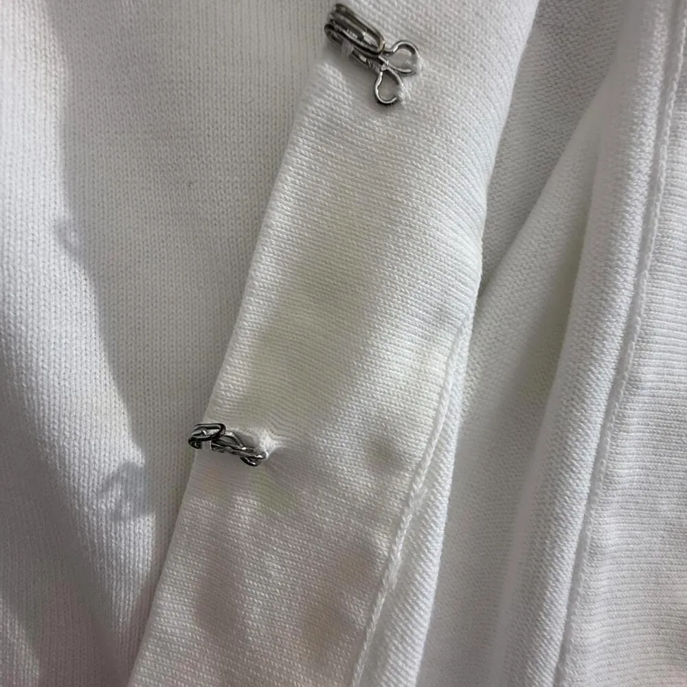 * Banana Republic White Short Sleeve Cardigan Perfect Summer Lightweight Beach - Image 3