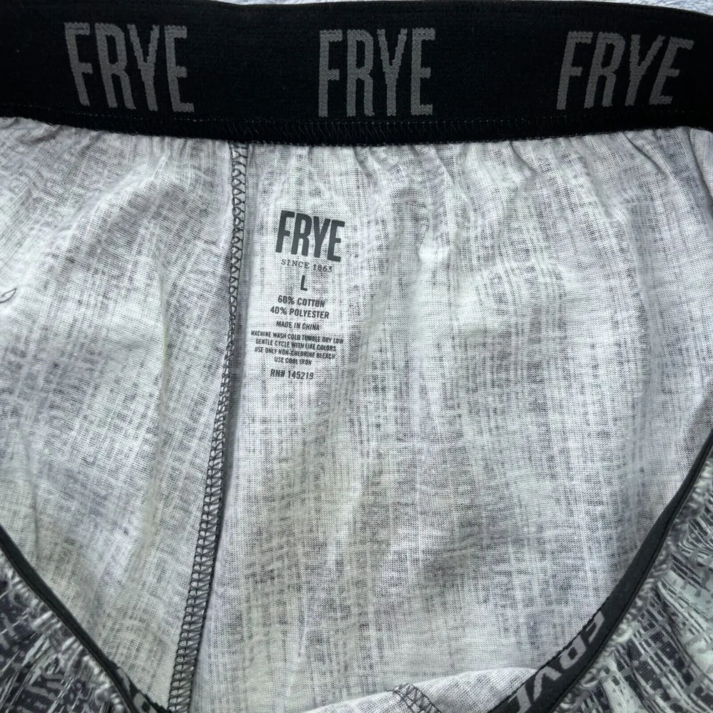 FRYE Premium Sleepwear‎ Mens Large Flannel Print Notched Set Gray Cotton Blend - Image 6