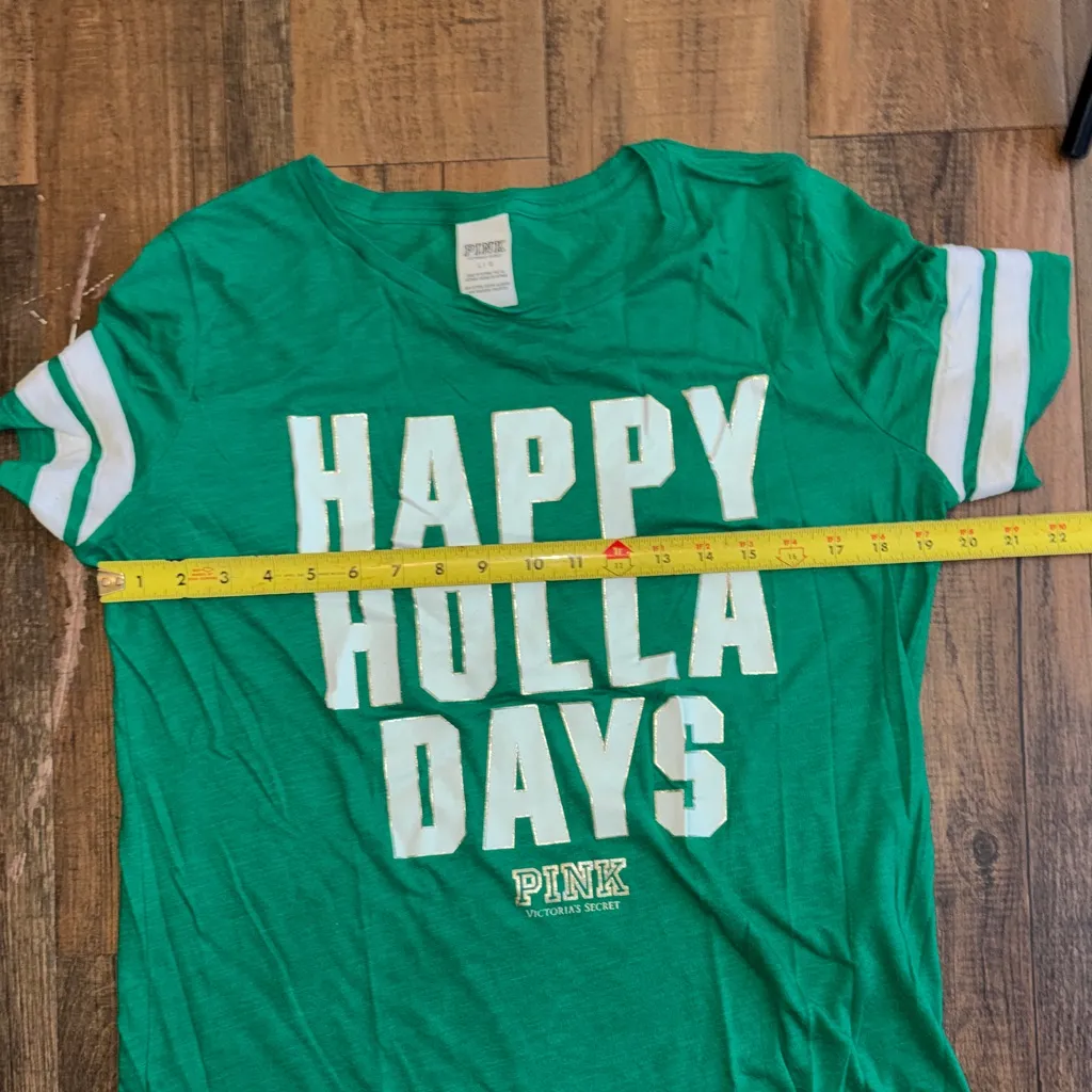 PINK Victoria's Secret Festive Green Tee - Image 8