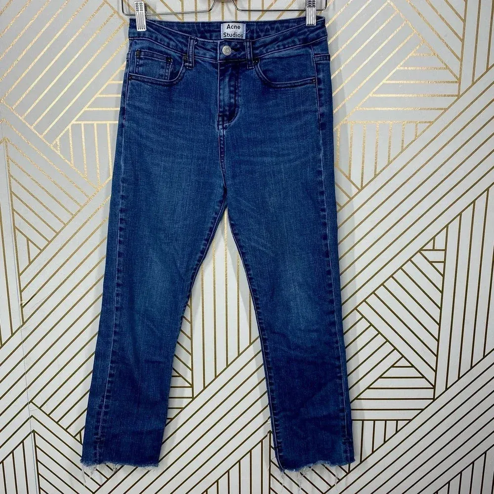 Acne Studios Jeans Skinny Straight High Rise Medium Wash Denim Blue Size 28 - Image 3