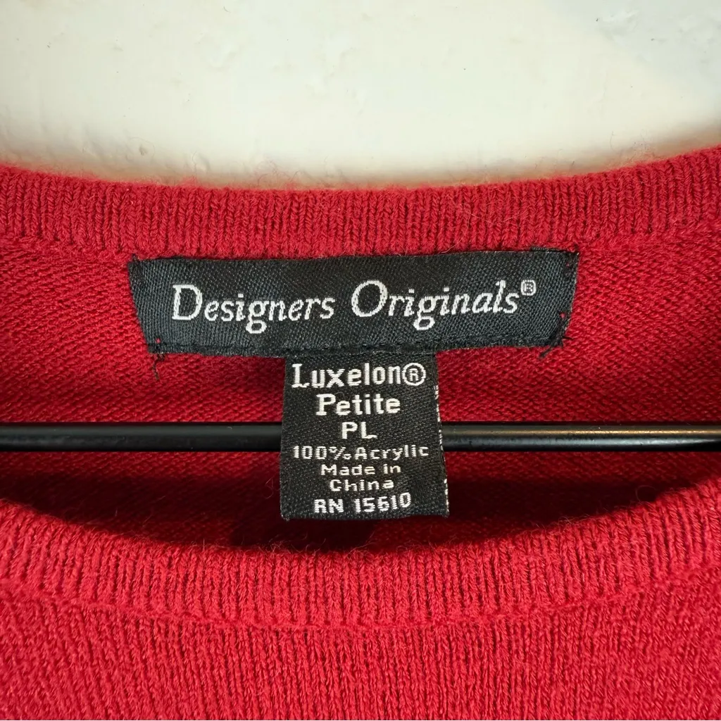 Designers Originals Light Sweater Vest Red Luxelon Petite Large PL Size undefined - Image 4