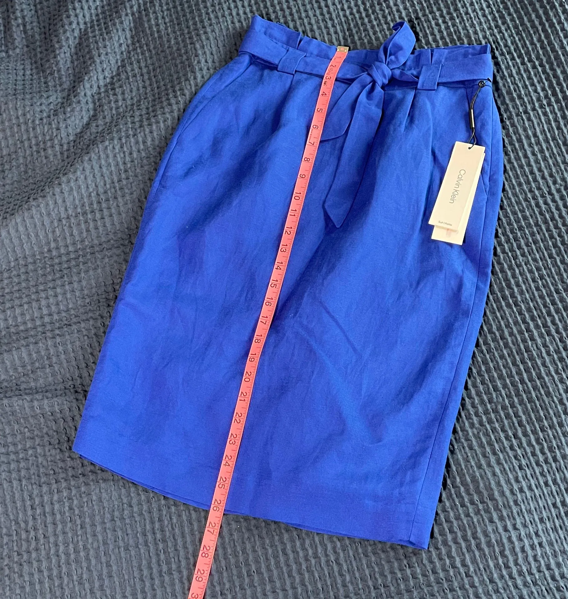 Calvin Klein Blue Linen Blend Pencil Skirt | Petite 6P | NWT  - Image 8