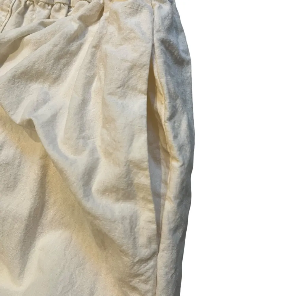 Marc Jacobs Ecru Linen/Cotten Blend Gathered A-Line Elastic Waist Skirt, Sz 8 - Image 12