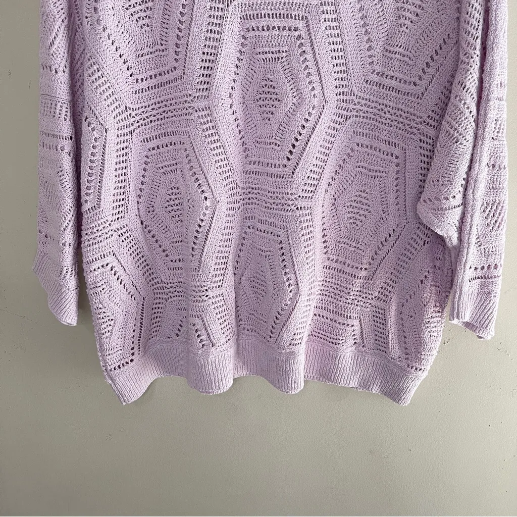 J.JILL Windsor Sweater Open Knit Crochet 3/4 - Image 9