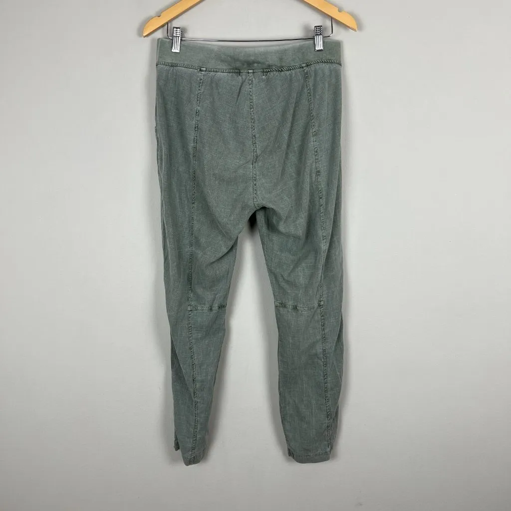 XCVI Pants Womens Large Green Gino Ankle Slit Pull On Lyocell Cotton Pockets L - Image 9