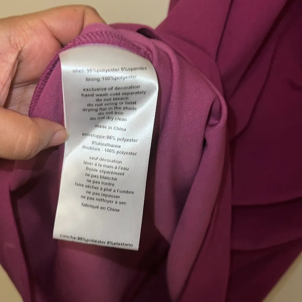 DB Studio Burgundy crepe sheath with puff sleeves Cocktail Dress size 18 NWT - Image 7