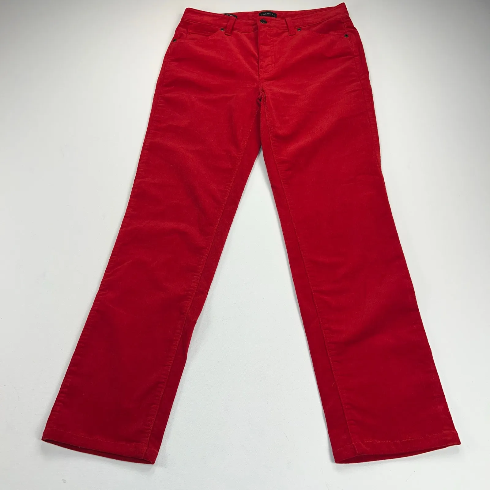 Talbots Corduroy Straight Leg Pant Jeans Cherry Red Mid Rise Size 4 - Image 4