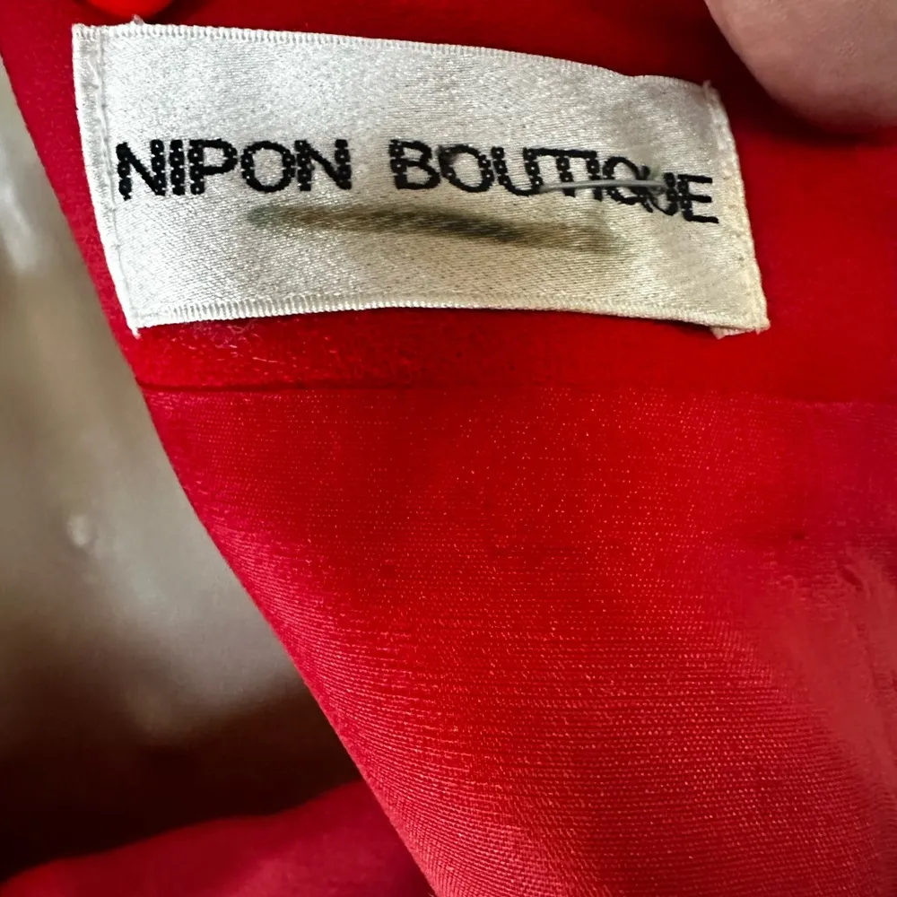 Nipon Boutique Red Vintage Dress Size 10 Square Neck Line. Lined, Shoulder Pad - Image 8