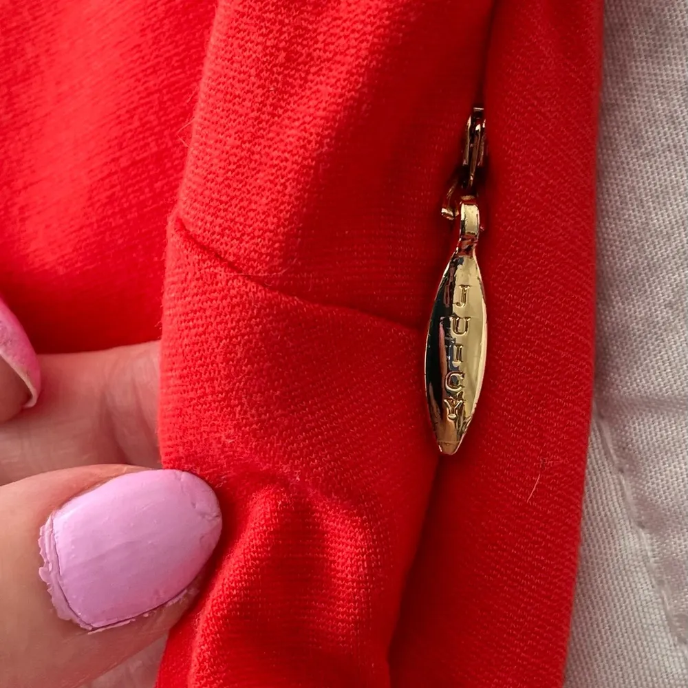 Juicy Couture pink orange colorblock peplum ruffle blouse, size 2 Barbiecore - Image 13