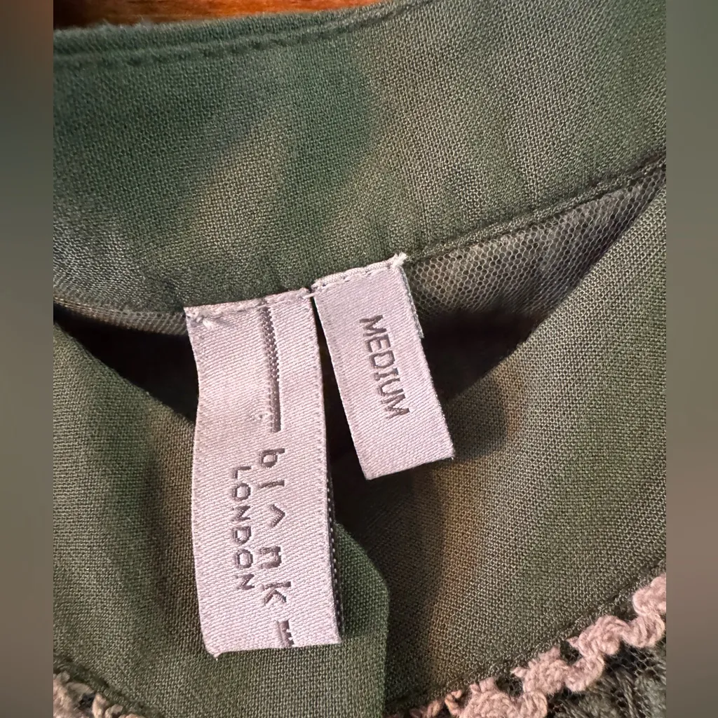 Bl^nk London Green Lace Button Down Blouse - Image 3