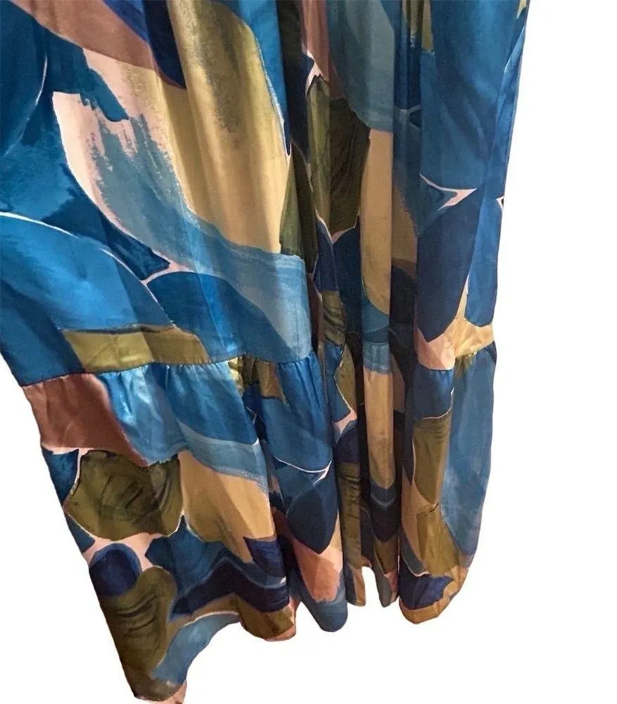 Nicole Miller Women's Sleeveless Halter Maxi Dress M Multicolor Formal - Image 10