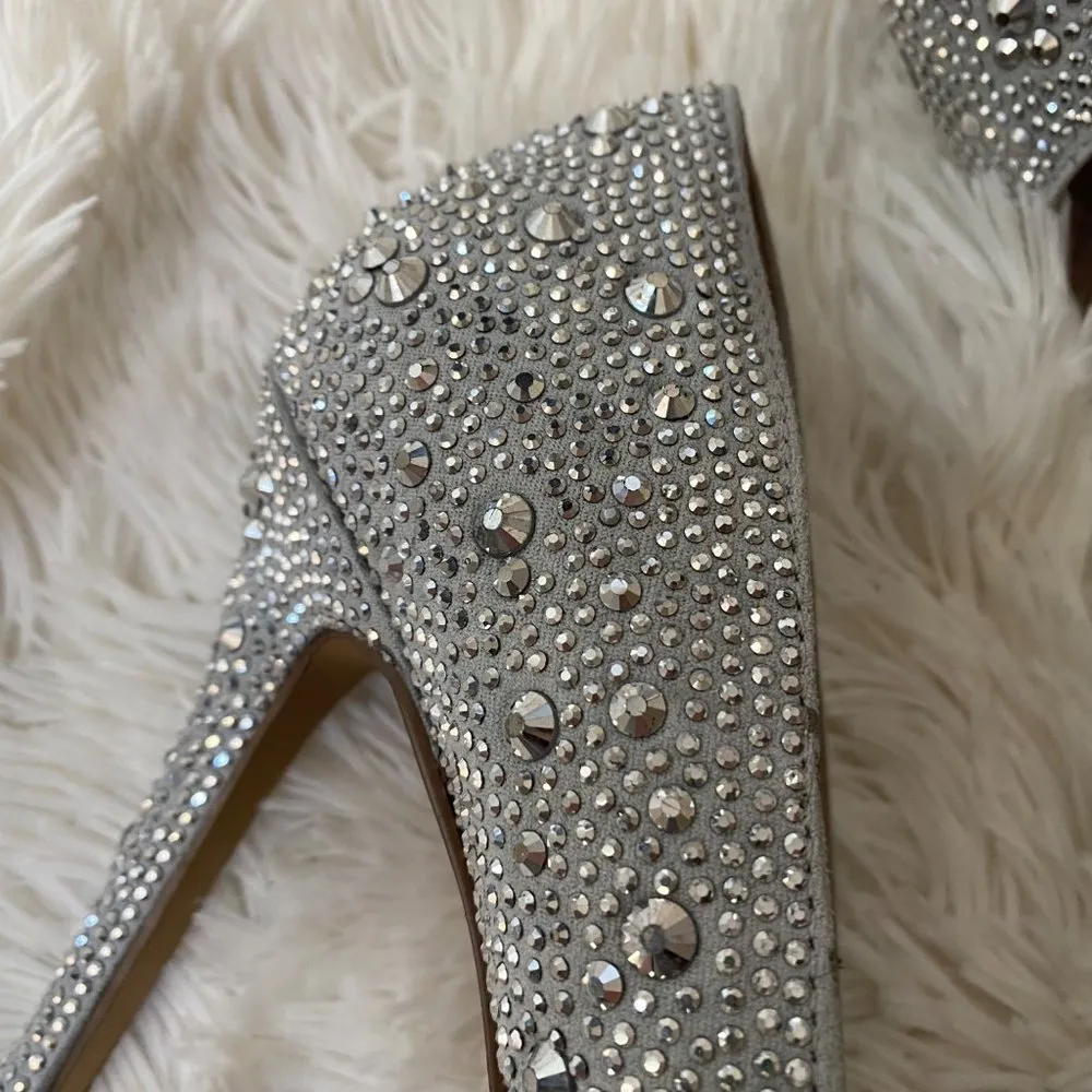 Charles David Pact Sparkle Silver Stud Embellished Pointed Toe Pumps Sz 7 - Image 8