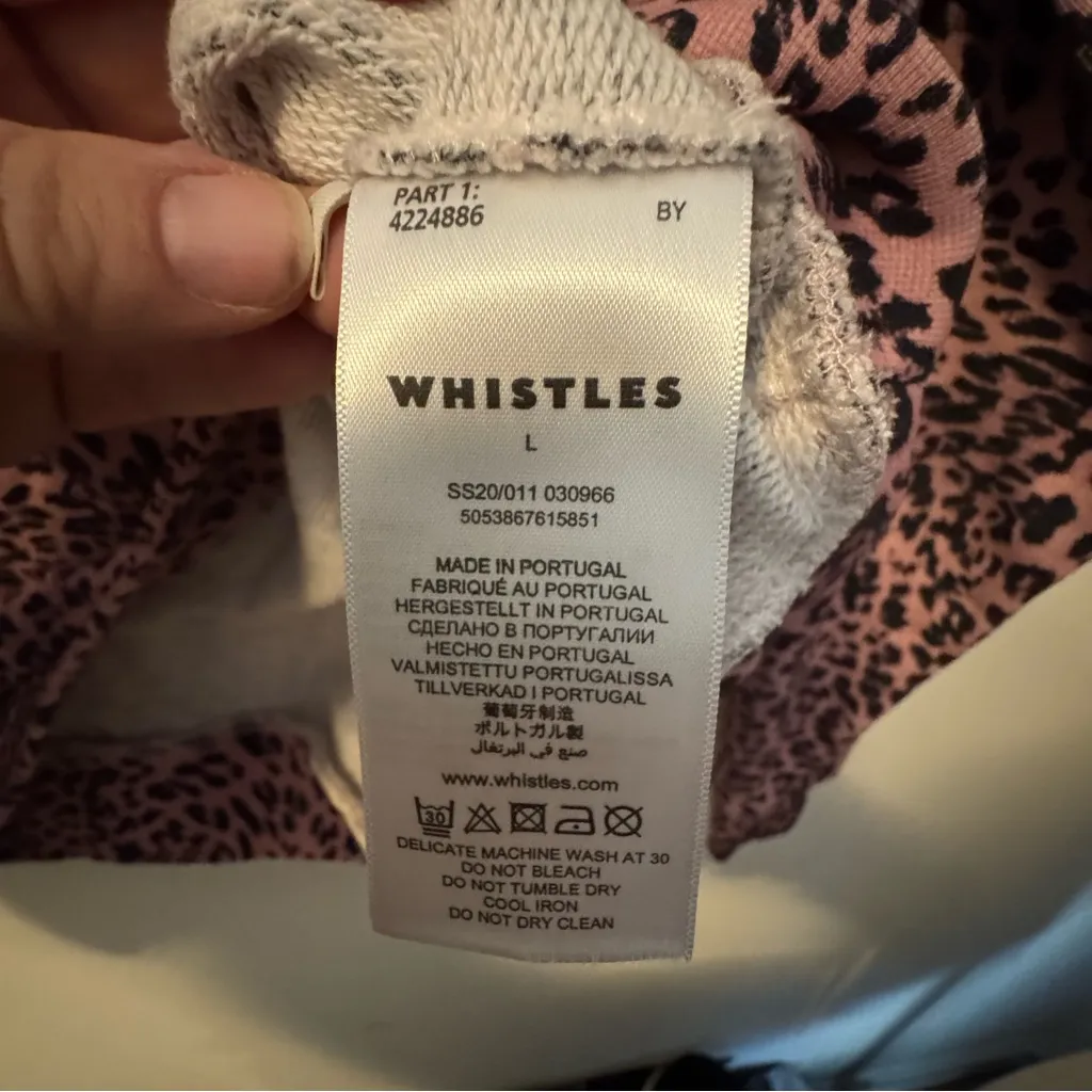 Whistles Pink Animal Print Long Sleeve Top Size L - Image 5
