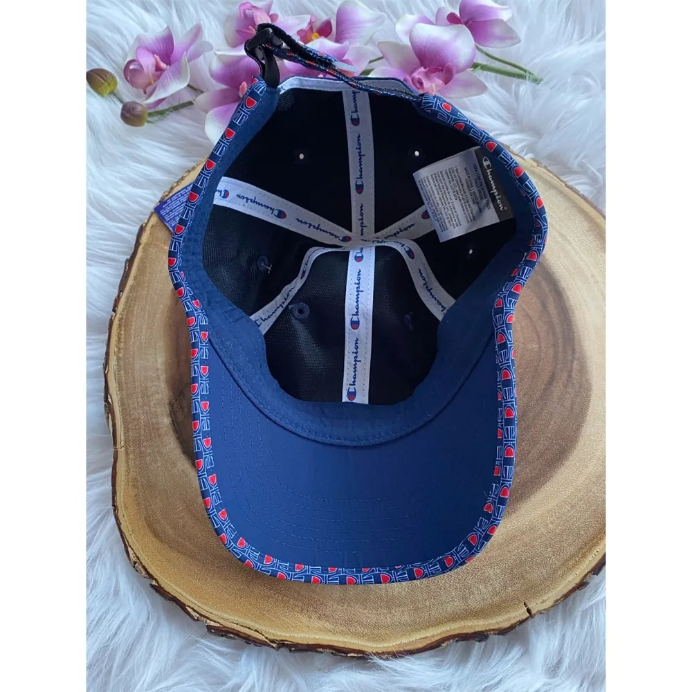NWT Champion Navy Logo Print Trim Cap - Image 2