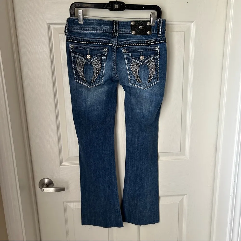 Miss Me Boot Angel Wing Detail On Back Pockets Bootcut Jeans 28 Western - Image 2