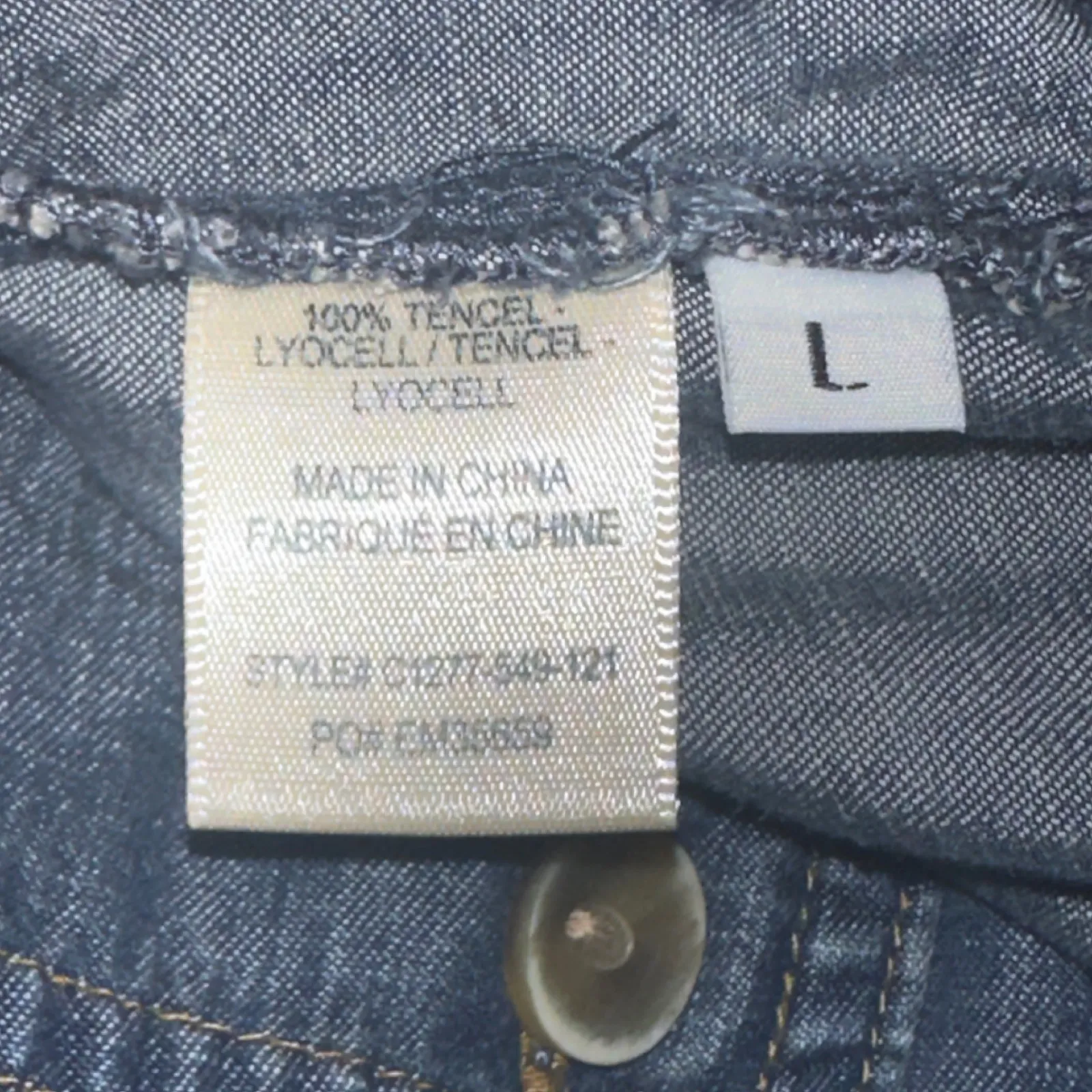 Cloth & Stone Women's Chambray Bomber Jacket‎ Lightweight Size L - Image 4