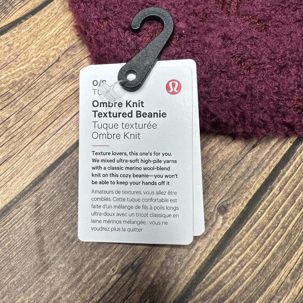 Ombre Knit Textured Beanie NWT O/S (Red Merlot) - Image 10