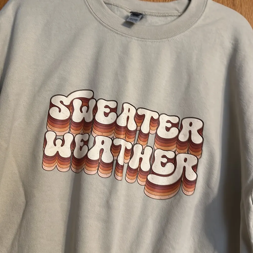 Tan Sweater Weather Crewneck Orange Size L - Image 2