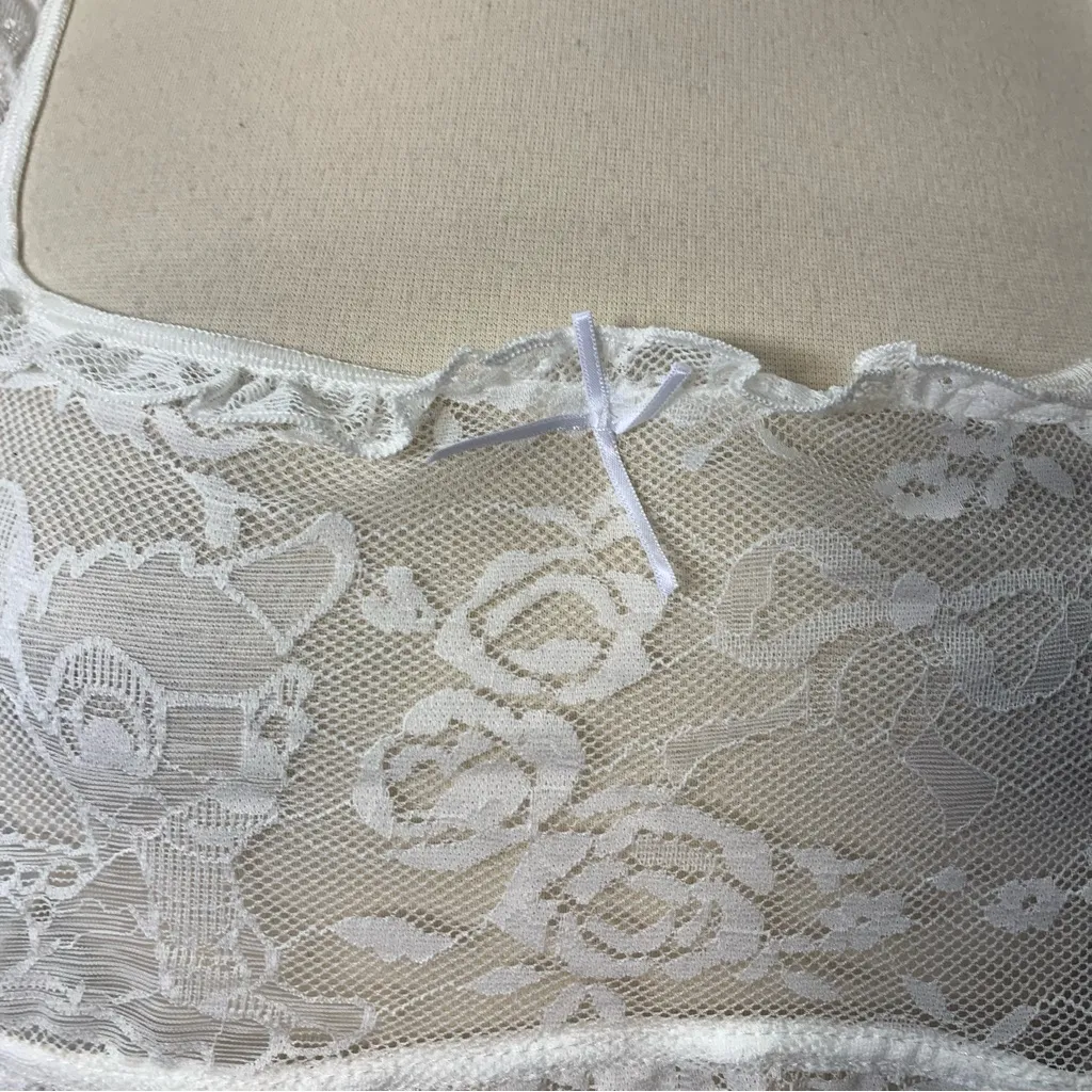 Bershka X Bambi White Lace Bralette Crop Top NWT Size S fairycore coquette girl - Image 6