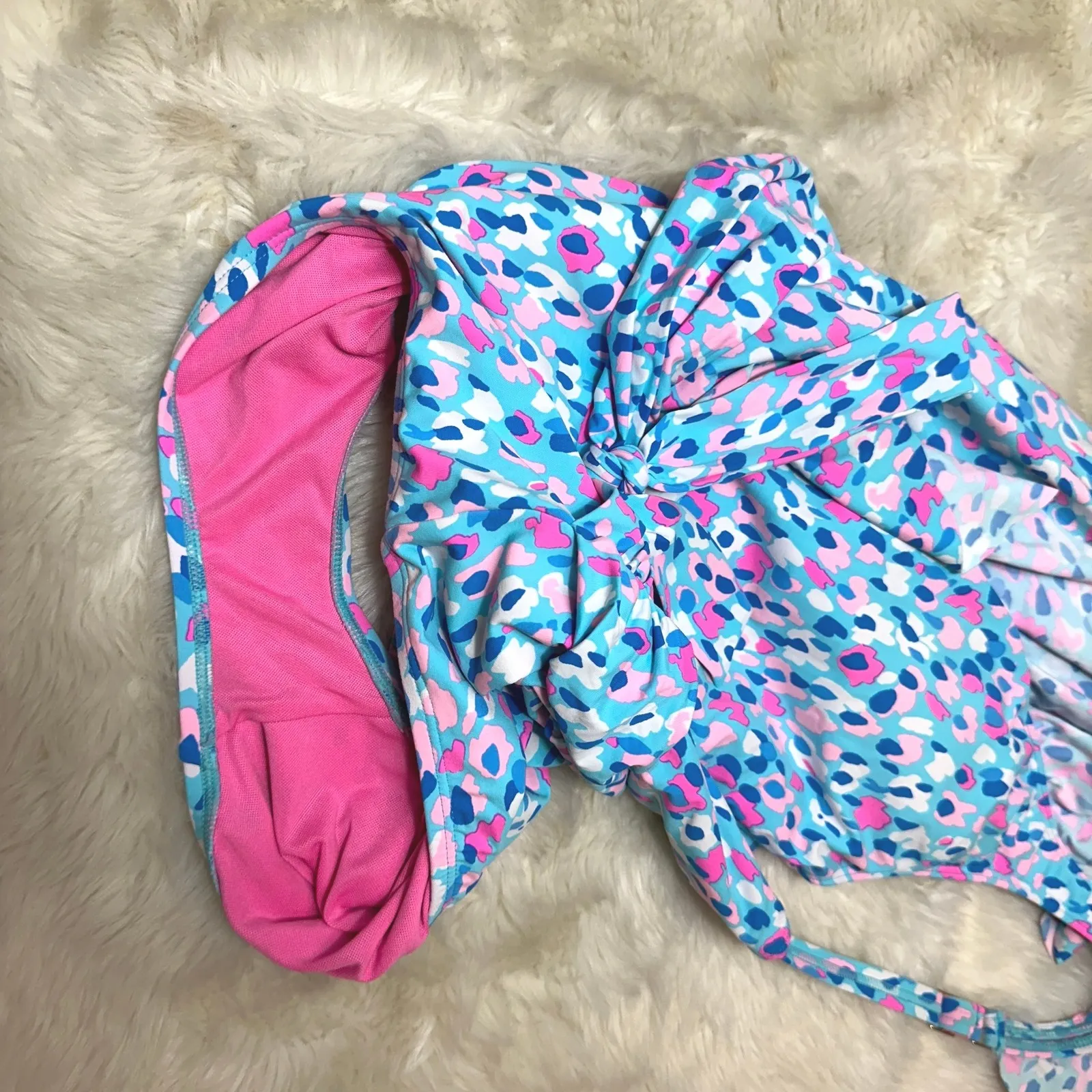 Lilly Pulitzer Delphie One-Piece Swimsuit Blue Ibiza Hottie Dottie Size 6 Resort - Image 7