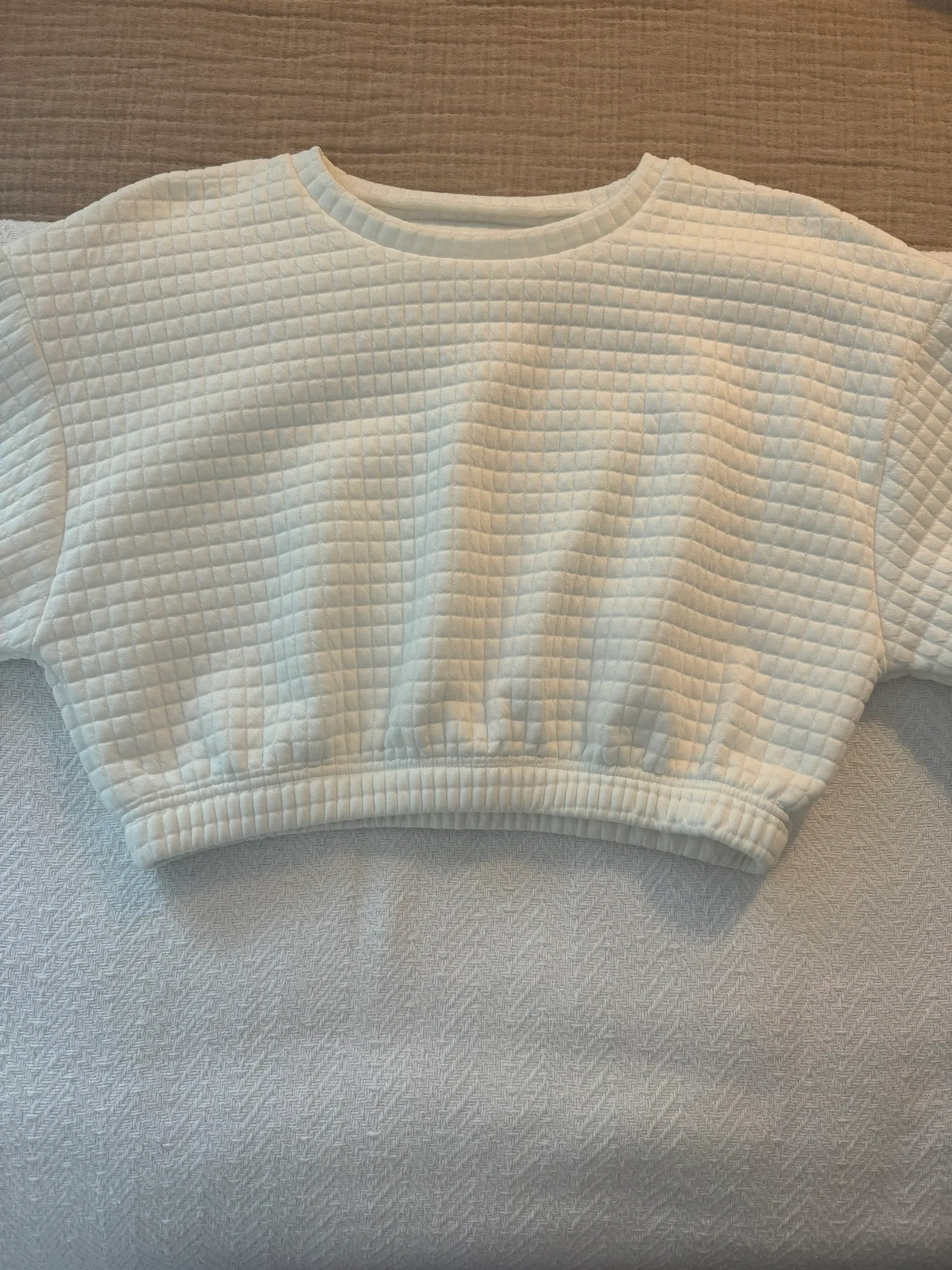 White Waffle Sweatshirt - Image 2