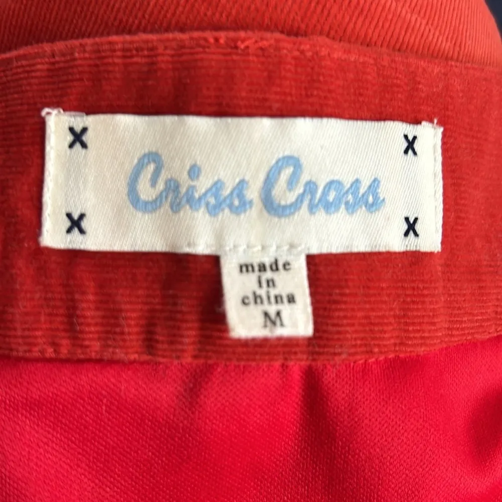 Criss Cross Light Rust Corduroy Skirt sz M Orange Size M - Image 5