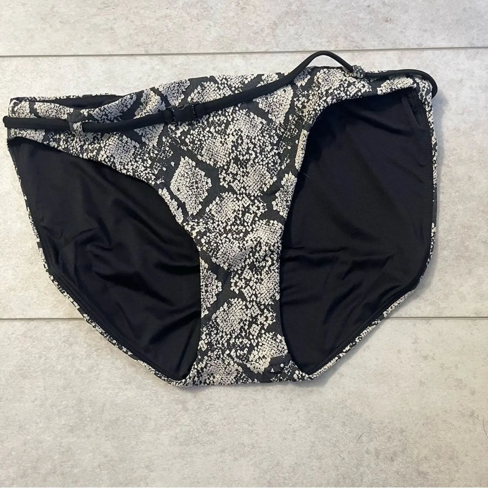 NWT Andie Swim Riviera Snakeskin Bikini Bottom Belted Small Cheeky Textured Boho - Image 2