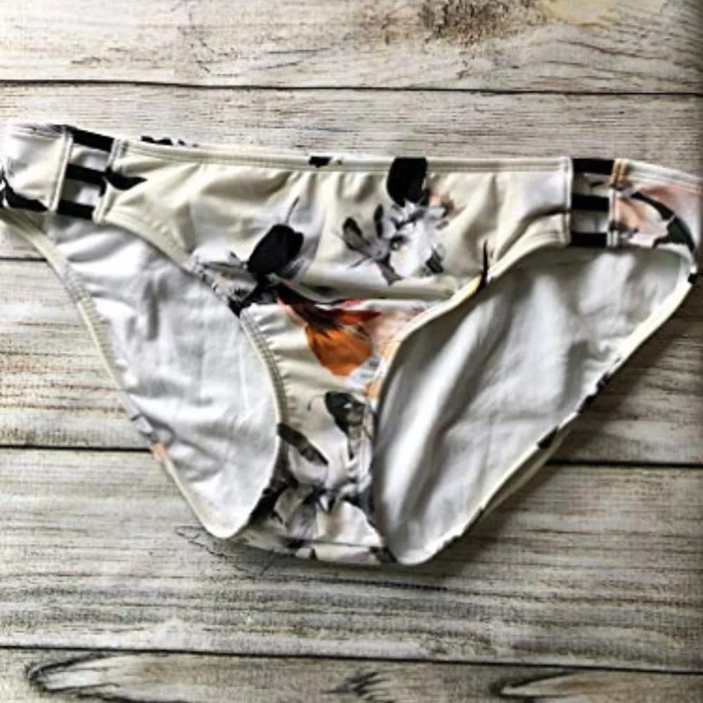 Athleta Bikini Bottom XL Floral Strappy Swim Polynesia Floral Swimsuit NWT Nylon - Image 2