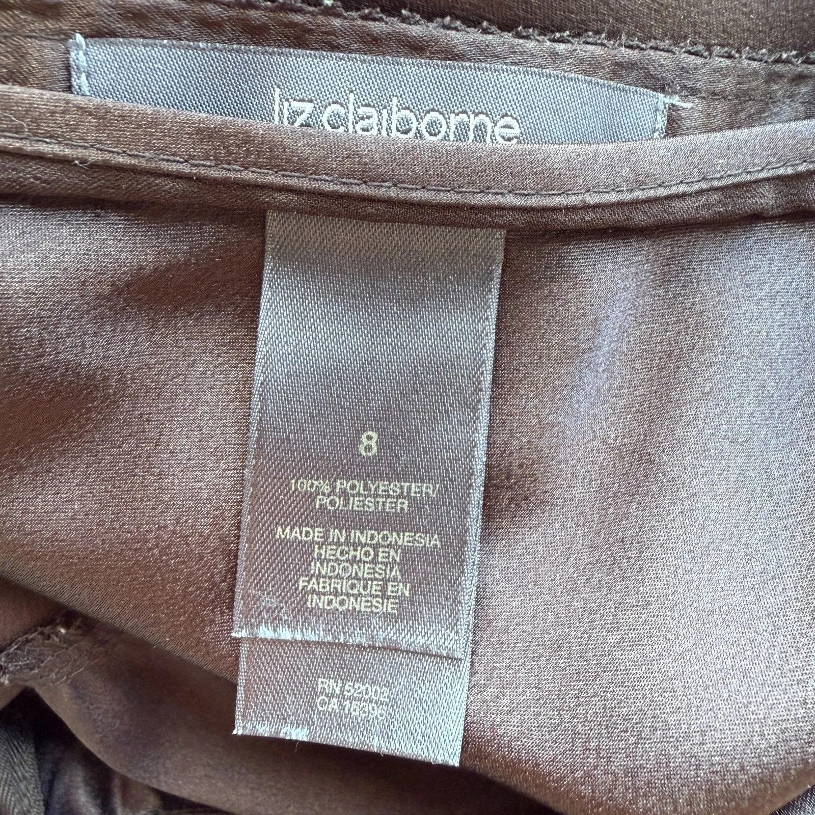 Vintage Liz Claiborne Chocolate Brown Tiered Midi Skirt Size 8 - Image 7