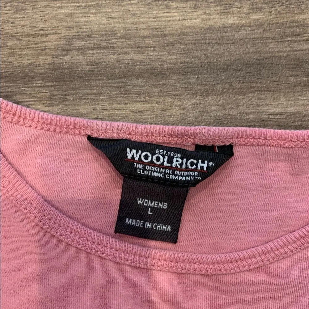 Woolrich Pink long sleeve top Size L Perfect layering piece or wear alone crop - Image 2