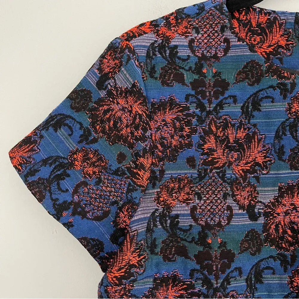 TopShop Floral Brocade Cutout Dress - Image 5