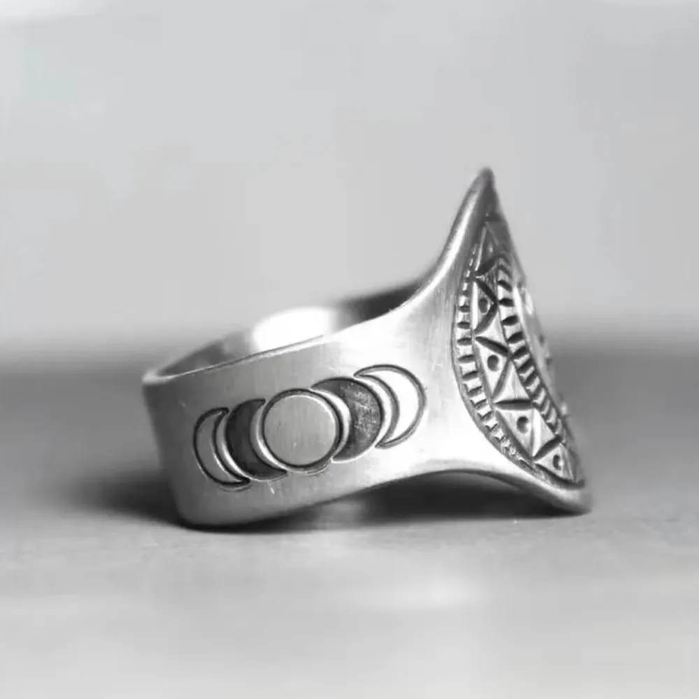 Bohemian "Stay Wild Moon Child" Silver Ring - Image 6