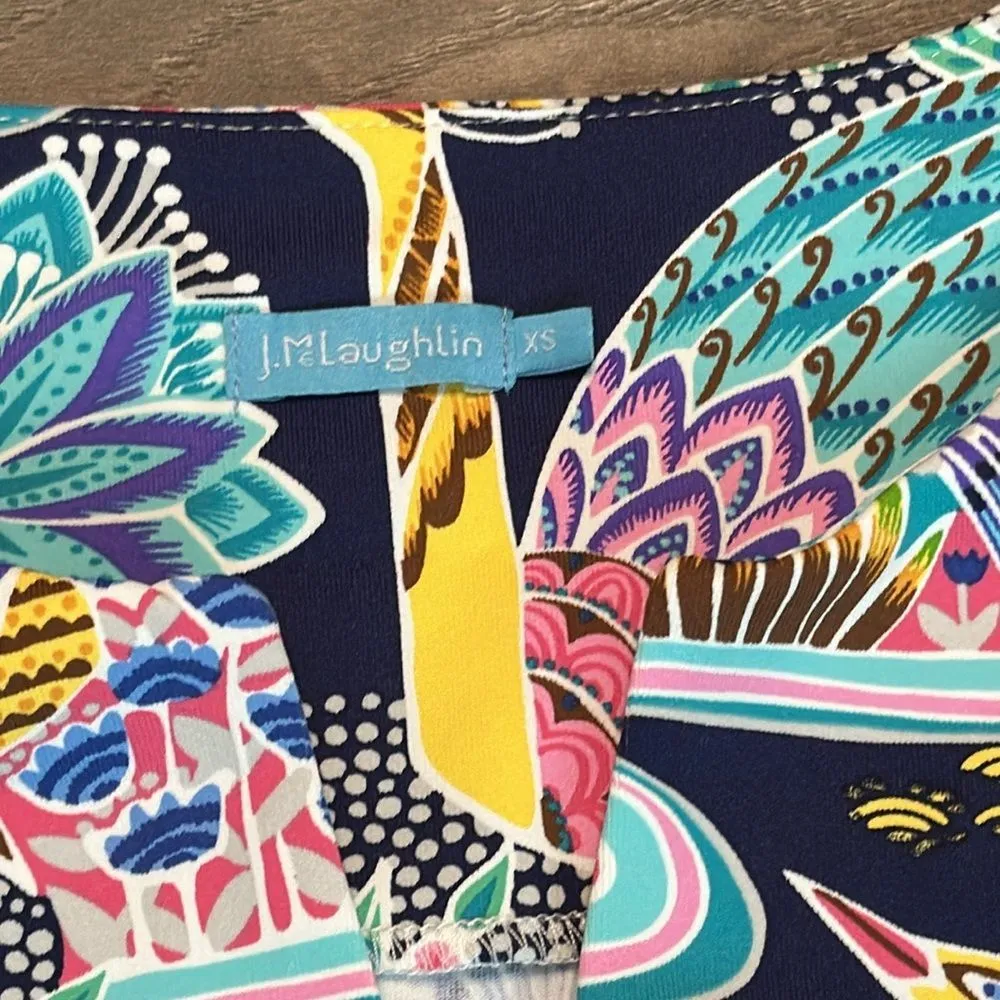 J.‎ McLaughlin Carly Paradise Print Sheath Dress Multicolor Catalina Cloth XS - Image 9