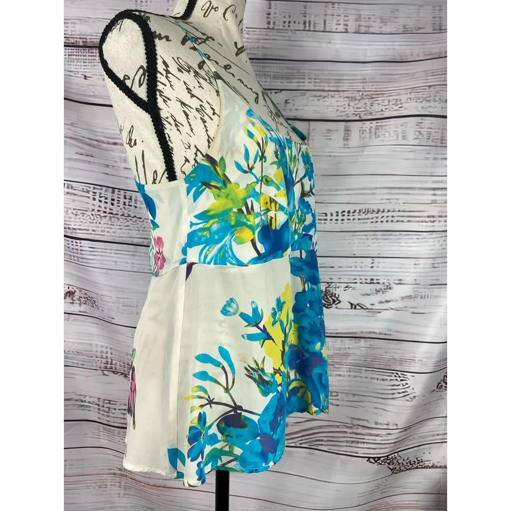 Yumi Kim Floral Silk Spaghetti Strap Top Womens XS Scoop Neck Flowy Feminine - Image 2