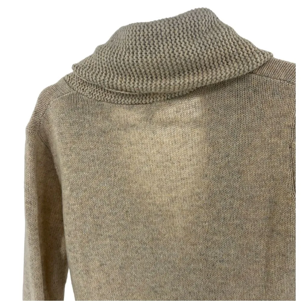 Boston Proper scarf neck sweater dress medium wool blend lambswool neutral - Image 5