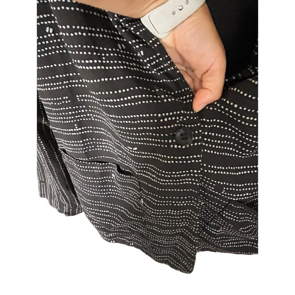 RAQUEL ALLEGRA Abstract Blazer Black Jacket Long Sleeves Relaxed Pockets 2 EUC Size M - Image 7