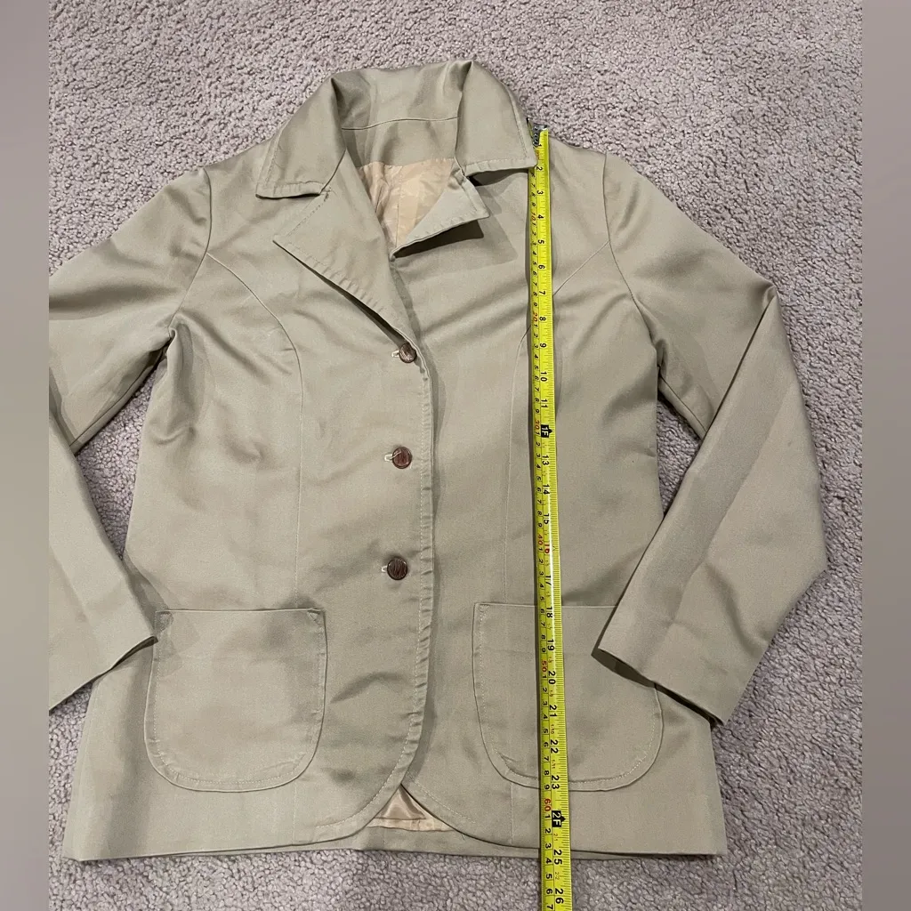 Classic Women's Tan Y2K Boho Style Collared Blazer - Image 5