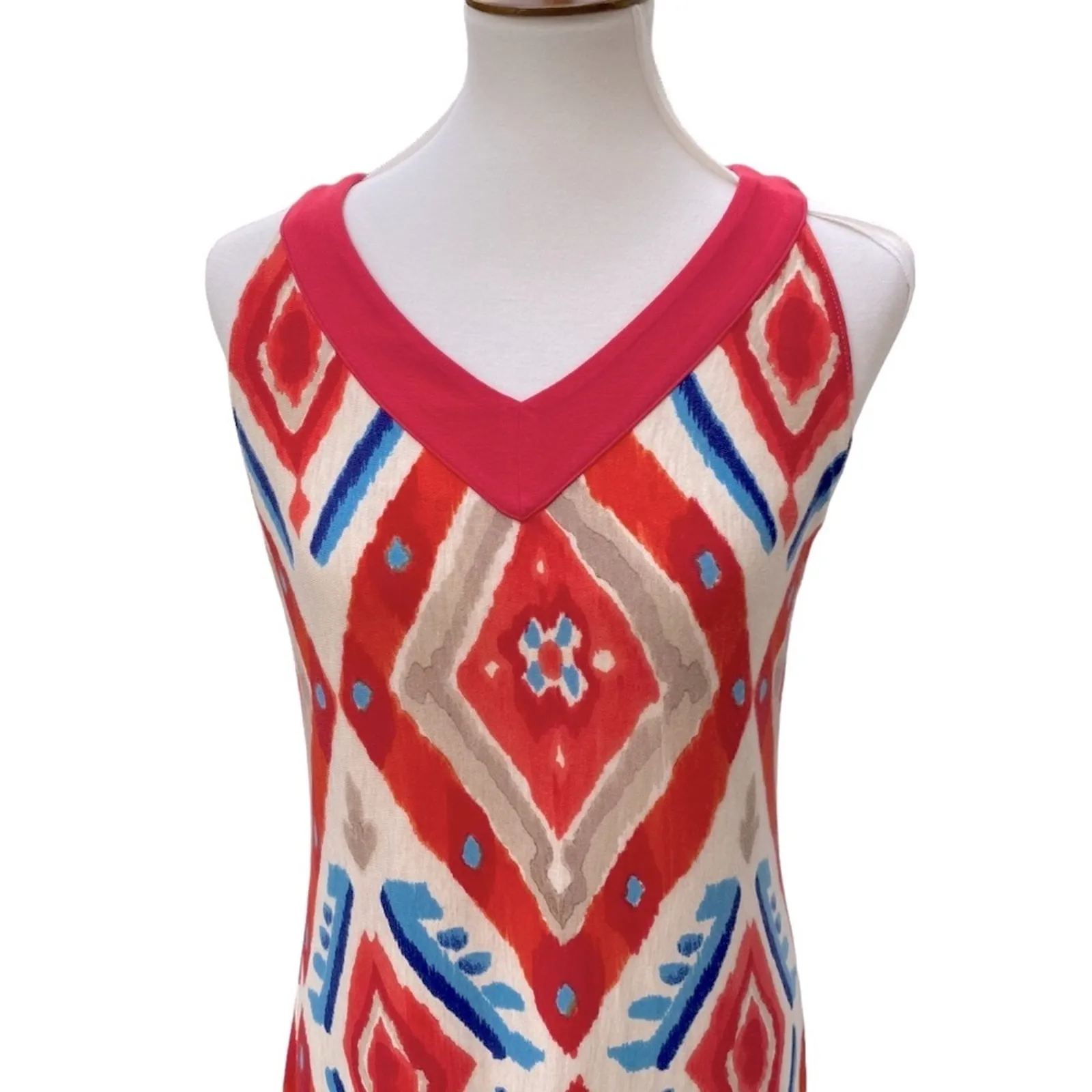 Chico's Medium Maxi Dress Boho Southwest Ikat long Dress Resortwear Vacation - Image 6