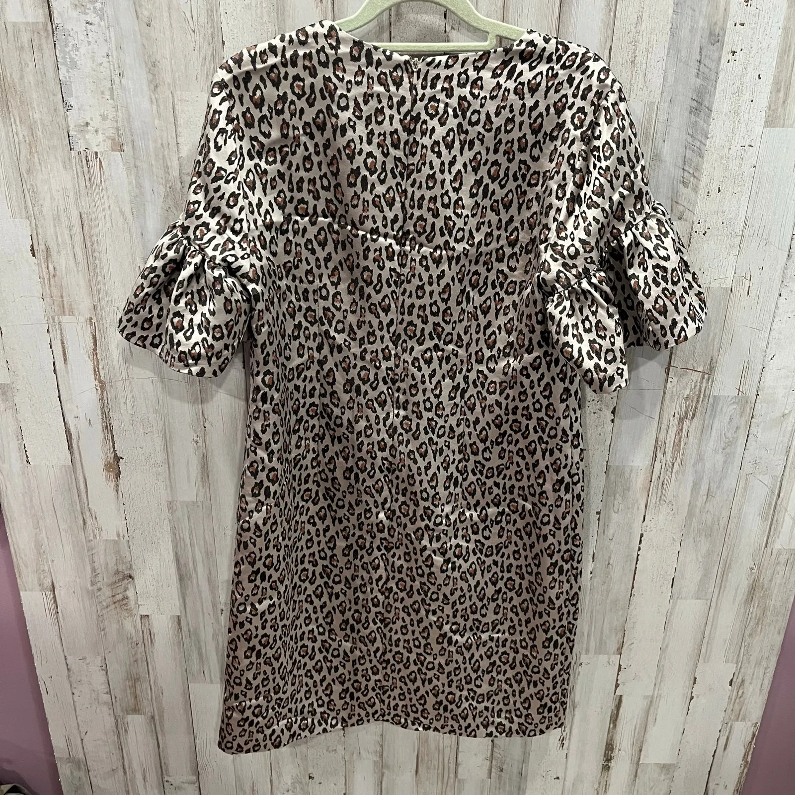 Banana Republic Leopard Animal Print Flutter Sleeve Sheath Dress Womens Size 6 - Image 9