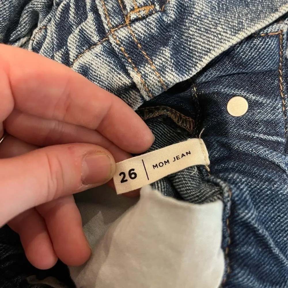 PacSun‎ Mom Jean High Waisted Paper Bag Waist Denim Pants Size 26 - Image 3